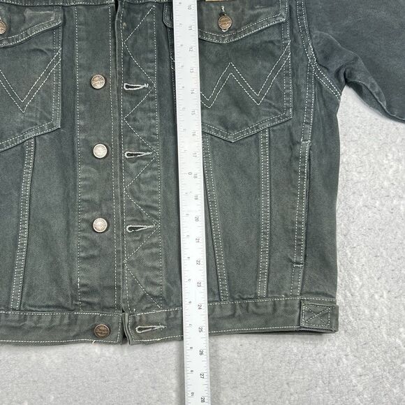 Vintage Wrangler Denim Jacket Jean Trucker Men’s Small Gray Cotton 90s Cowboy - Picture 6 of 15